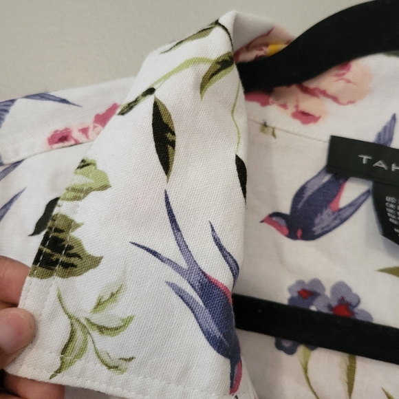 Tahari Women's Plus Size White Floral Print Linen Jacket. Size 1X Coastal - Picture 6 of 14